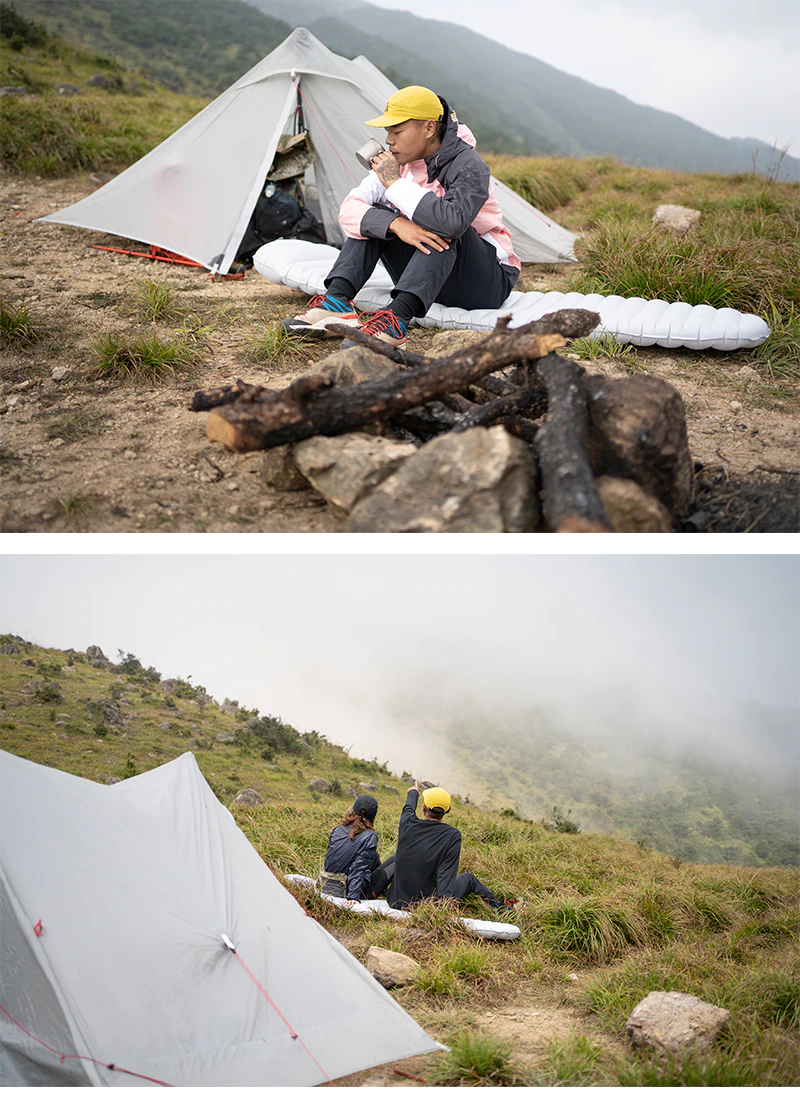 Cheap Goat Tents 3F UL GEAR LanShan 2 pro 2 Person Outdoor Ultralight Camping Tent 3 Season Professional 20D Nylon Both Sides Silicon Tent Tents 